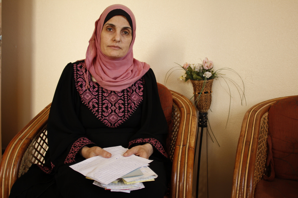 Saadia Hourani clutches letters sent from her imprisoned husband