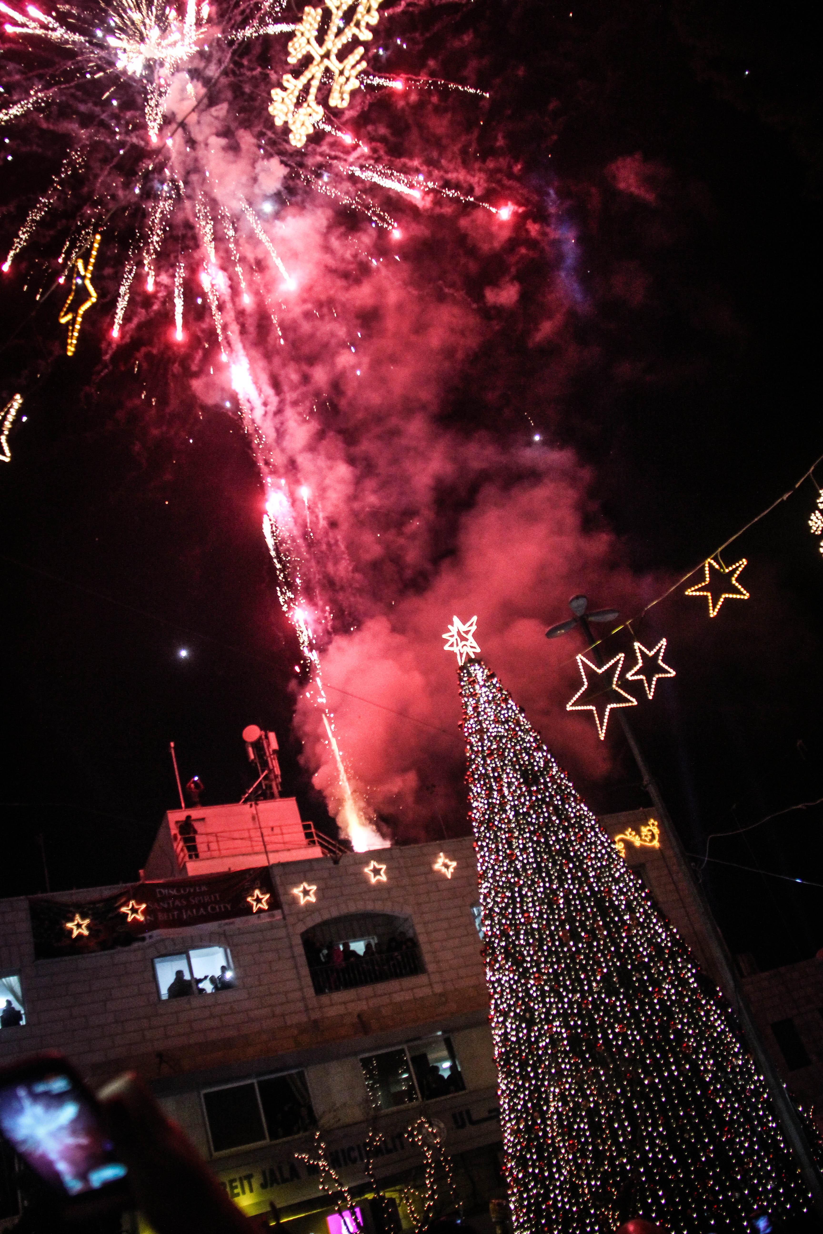 first Christmas tree lighting in Beit Jala 