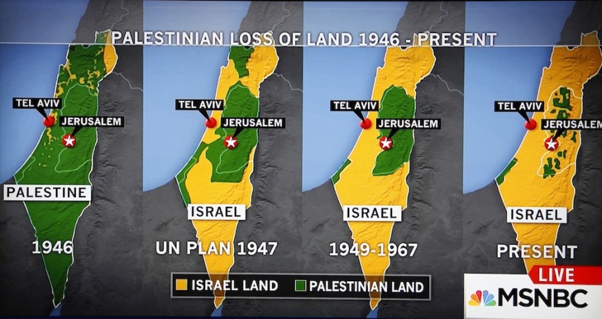 Where Is The World For The Palestinians HolyLandJustice Org   MSNBC Map Cropped 